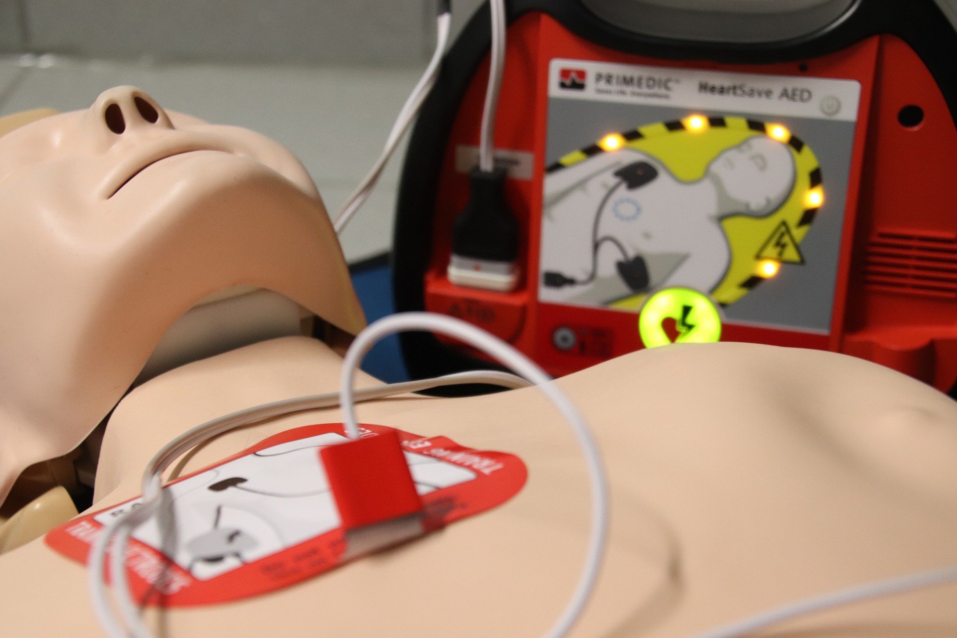 demonstration of AED use